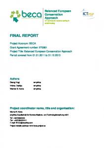 final report - Cordis