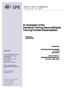 Final Report - Employment & Training Administration