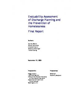 Final Report Outline - Office of The Assistant Secretary for Planning ...