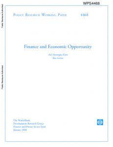 Finance and Economic Opportunity