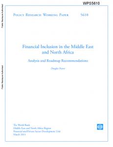 Financial Inclusion in the Middle East and North Africa