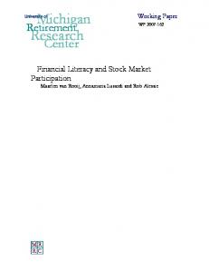 Financial Literacy and Stock Market Participation - Michigan ...