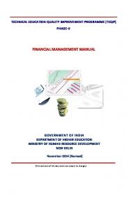 FINANCIAL MANAGEMENT MANUAL - NPIU