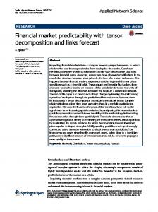 Financial market predictability with tensor ... - Applied Network Science