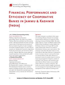 Financial Performance and Efficiency of Cooperative Banks in Jammu ...