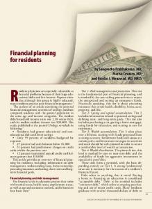 Financial planning for residents