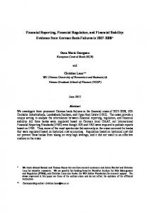 Financial Reporting, Financial Regulation, and ... - (SSRN) Papers