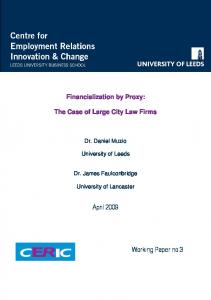 Financialization by proxy - Leeds University Business School