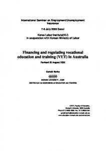 Financing and regulating vocational education and training (VET) - Eric