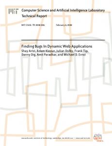 Finding Bugs In Dynamic Web Applications - CiteSeerX