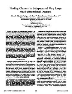 Finding Clusters in subspaces of very large, multi-dimensional datasets