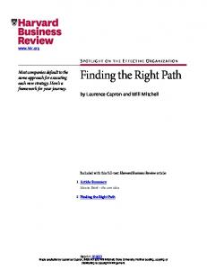 Finding the Right Path