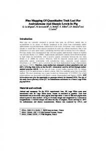 Fine Mapping Of Quantitative Trait Loci For Androstenone And Skatole ...