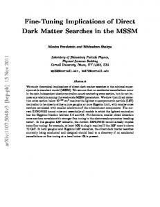 Fine-Tuning Implications of Direct Dark Matter Searches in ... - CiteSeerX