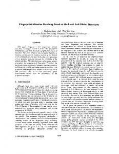 Fingerprint minutiae matching based on the local and ... - IEEE Xplore