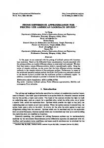 FINITE DIFFERENCE APPROXIMATION FOR ...