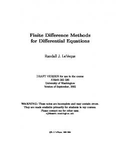 Finite Difference Methods for Differential Equations