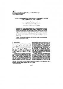 finite difference methods for fractional differential