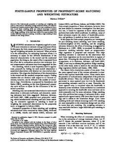 finite-sample properties of propensity-score matching and weighting