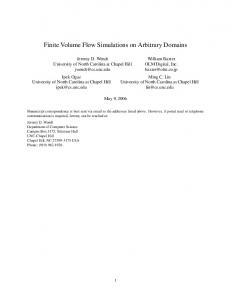 Finite Volume Flow Simulations on Arbitrary Domains - UNC GAMMA ...