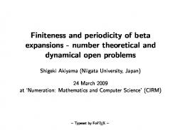 Finiteness and periodicity of beta expansions - number theoretical ... - Irif