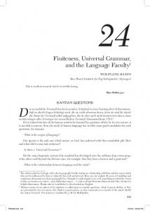 Finiteness, Universal Grammar, and the Language Faculty