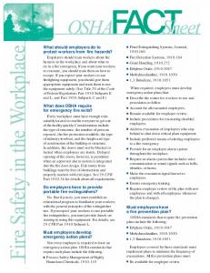 Fire Safety Fact Sheet - OSHA