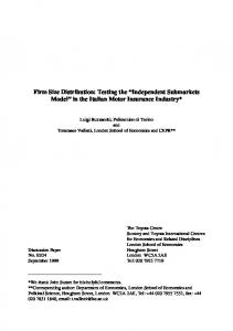 Firm Size Distribution - CiteSeerX