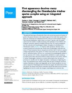 First appearance deceives many: disentangling the ... - PeerJ