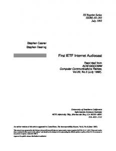 First IETF Internet Audiocast