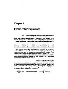 First Order Equations - MIT Mathematics