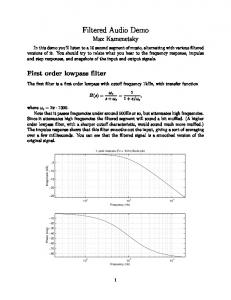 First order lowpass filter