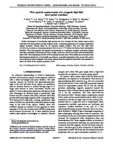 First spectral measurements of a cryogenic high ... - APS Link Manager