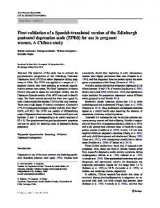 First validation of a Spanish-translated version of the ...