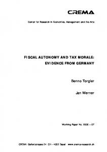 FISCAL AUTONOMY AND TAX MORALE - crema