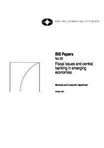 Fiscal issues and central banking in emerging economies - Bank for ...