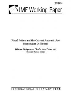 Fiscal Policy and the Current Account - IMF