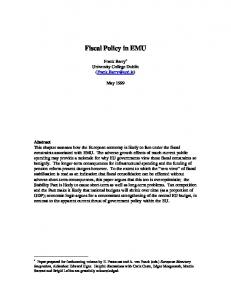 Fiscal Policy in EMU - CiteSeerX