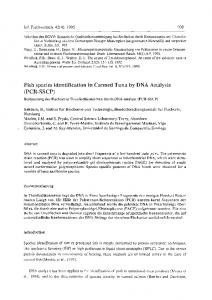 Fish species identification in Canned Tuna by DNA