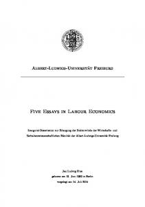 Five Essays in Labour Economics