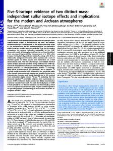 Five-S-isotope evidence of two distinct mass-independent sulfur