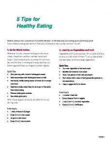 Five Tips for Healthy Eating!