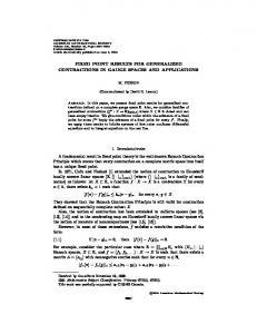 FIXED POINT RESULTS FOR GENERALIZED CONTRACTIONS IN