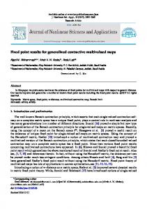 Fixed point results for generalized contractive multivalued maps