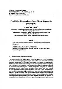 Fixed Point Theorem in M-Fuzzy Metric Spaces ... - Semantic Scholar