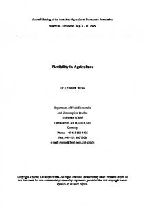 Flexibility in Agriculture - AgEcon Search