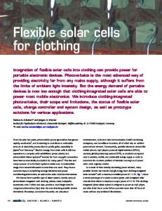 Flexible solar cells for clothing