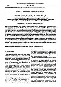 Flexible Time Domain Averaging Technique - Springer Link