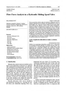 Flow-Force Analysis in a Hydraulic Sliding-Spool Valve
