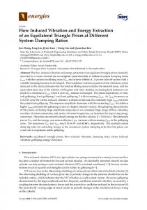 Flow Induced Vibration and Energy Extraction of an Equilateral ... - MDPI